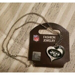 NY Jets Necklace, Heart/logo